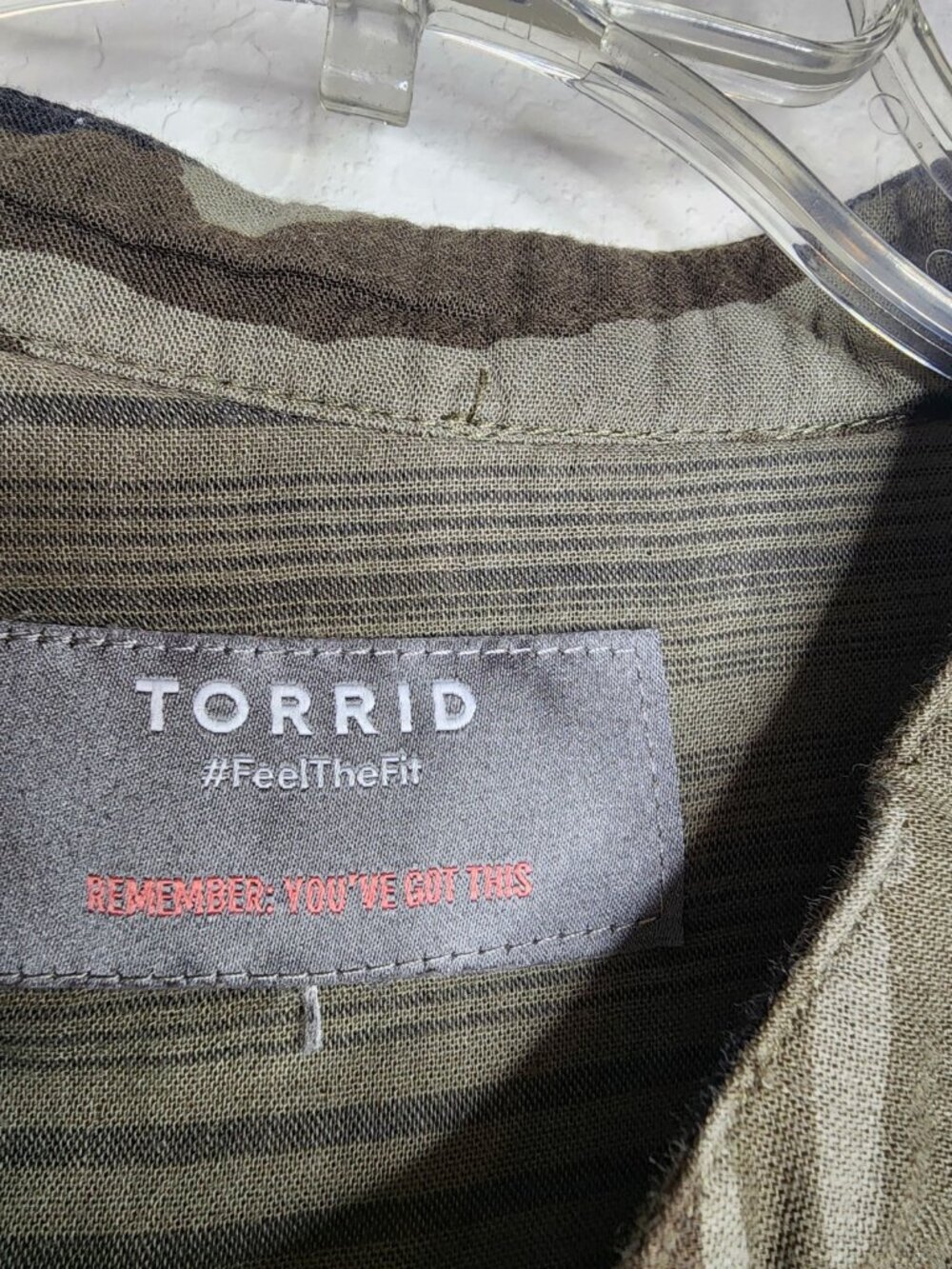 Torrid Camo Utility Anorak Jacket Sz 4 Green Military Twill Cotton Lightweight - Picture 4 of 8